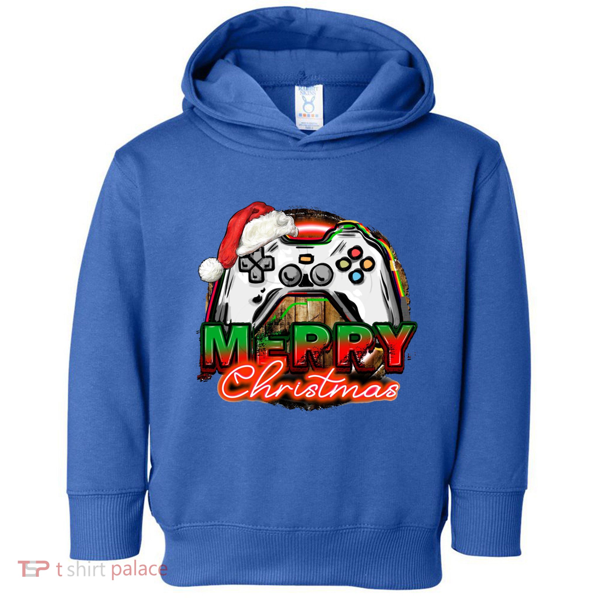 Merry Christmas Video Game Controller Xmas Santa Hat Gamer Meaningful Gift Toddler Hoodie