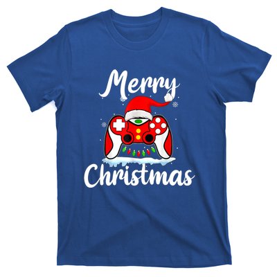 Merry Christmas Video Game Controller Santa Hat Gamer Xmas Gift T-Shirt