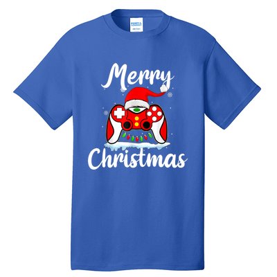 Merry Christmas Video Game Controller Santa Hat Gamer Xmas Gift Tall T-Shirt