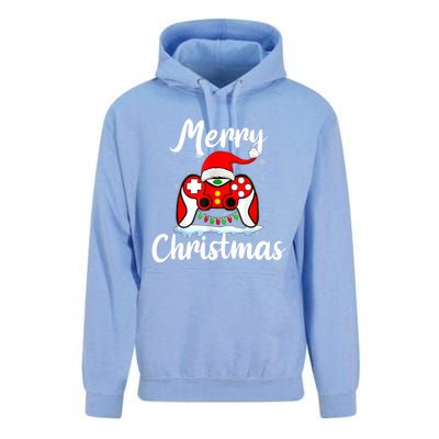 Merry Christmas Video Game Controller Santa Hat Gamer Xmas Gift Unisex Surf Hoodie