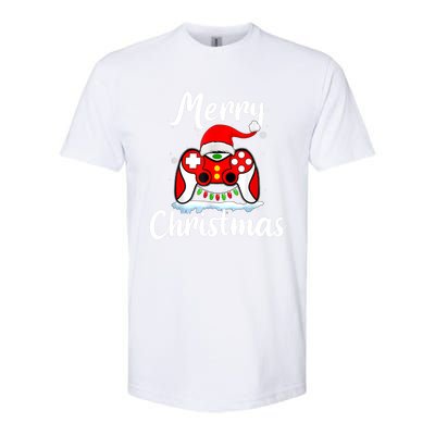 Merry Christmas Video Game Controller Santa Hat Gamer Xmas Gift Softstyle CVC T-Shirt