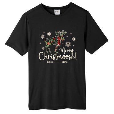 Merry Christmoose Vintage Christmas Moose Holly Snowflakes Gift Tall Fusion ChromaSoft Performance T-Shirt