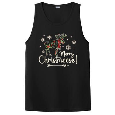 Merry Christmoose Vintage Christmas Moose Holly Snowflakes Gift PosiCharge Competitor Tank