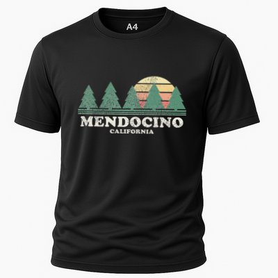 Mendocino Ca Vintage Throwback Retro 70s Design Performance Shirt