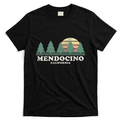 Mendocino Ca Vintage Throwback Retro 70s Design T-Shirt