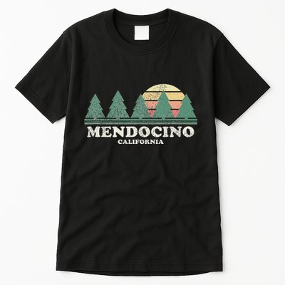 Mendocino Ca Vintage Throwback Retro 70s Design Tall T-Shirt