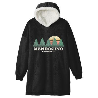 Mendocino Ca Vintage Throwback Retro 70s Design Hooded Wearable Blanket