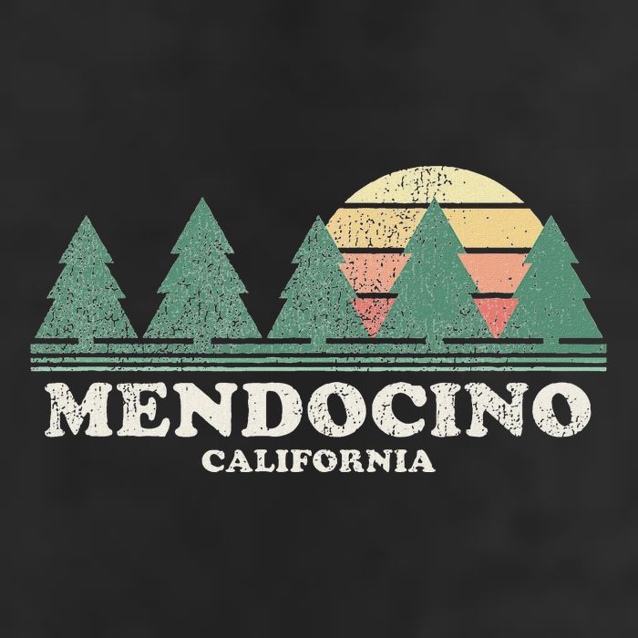 Mendocino Ca Vintage Throwback Retro 70s Design Beanie