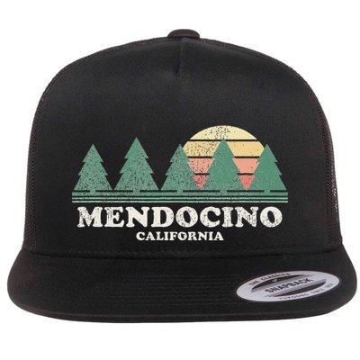 Mendocino Ca Vintage Throwback Retro 70s Design Flatbill Hat