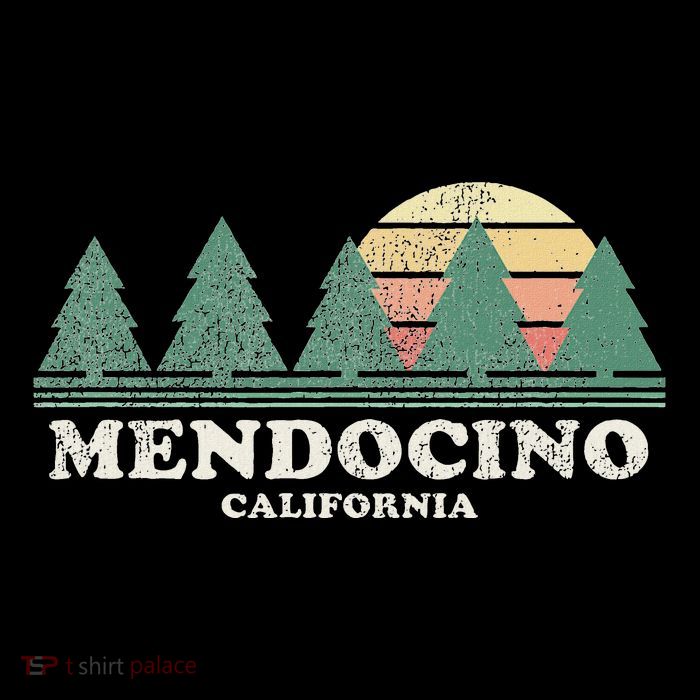 Mendocino Ca Vintage Throwback Retro 70s Design Flatbill Hat