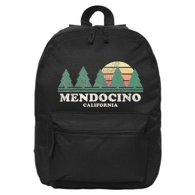 Mendocino Ca Vintage Throwback Retro 70s Design 16 in Basic Backpack