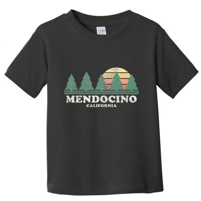 Mendocino Ca Vintage Throwback Retro 70s Design Toddler T-Shirt