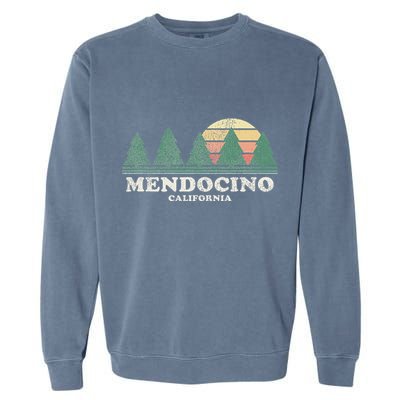 Mendocino Ca Vintage Throwback Retro 70s Design Garment-Dyed Sweatshirt