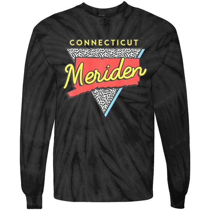 Meriden Connecticut Vintage Ct Triangle Tie-Dye Long Sleeve Shirt