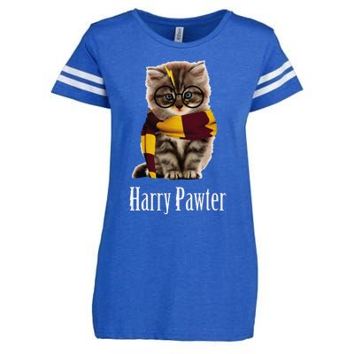 Magic Cat With Glasses  Harry Pawter Funny Enza Ladies Jersey Football T-Shirt