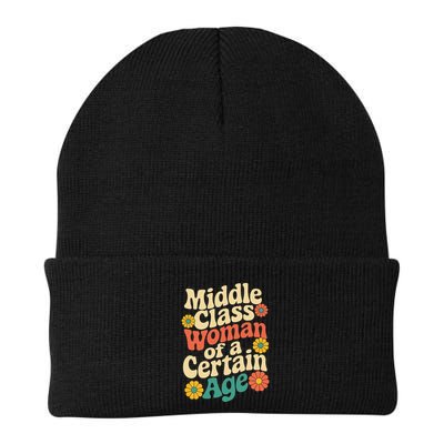 Middle Class Woman Of A Certain Age Retro Floral Knit Cap Winter Beanie