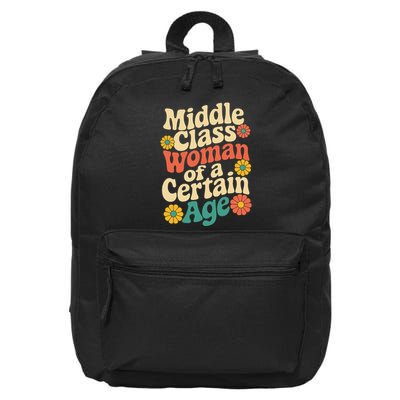 Middle Class Woman Of A Certain Age Retro Floral 16 in Basic Backpack