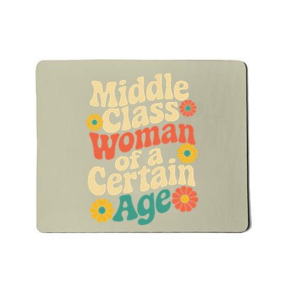 Middle Class Woman Of A Certain Age Retro Floral Mousepad