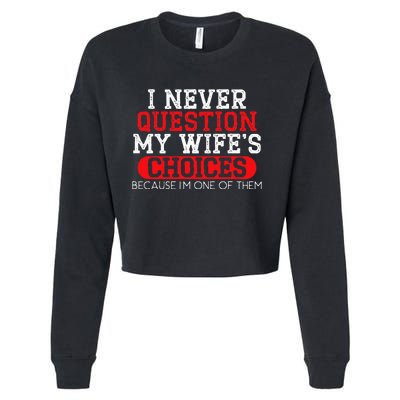 Married Couple Wedding Anniversary Funny Marriage Cropped Pullover Crew