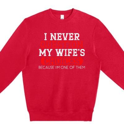 Married Couple Wedding Anniversary Funny Marriage Premium Crewneck Sweatshirt