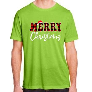 Merry Christmas With Black And Red Plaid Family Adult ChromaSoft Performance T-Shirt