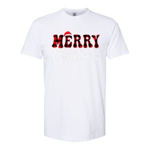 Merry Christmas With Black And Red Plaid Family Softstyle CVC T-Shirt