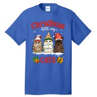 Meowy Christmas With My Cats Feline Fun Christmas Cat Gift Tall T-Shirt