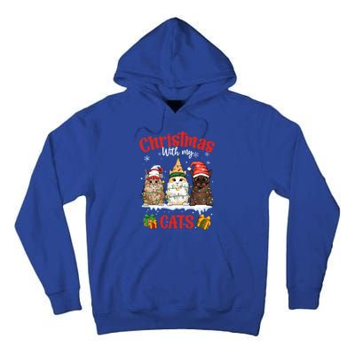 Meowy Christmas With My Cats Feline Fun Christmas Cat Gift Tall Hoodie