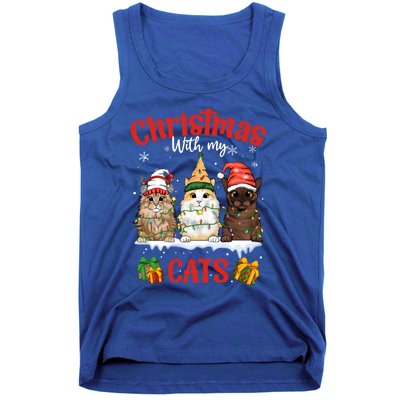 Meowy Christmas With My Cats Feline Fun Christmas Cat Gift Tank Top