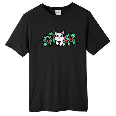 Meowy Catmas White Kitty Christmas Gift Tall Fusion ChromaSoft Performance T-Shirt