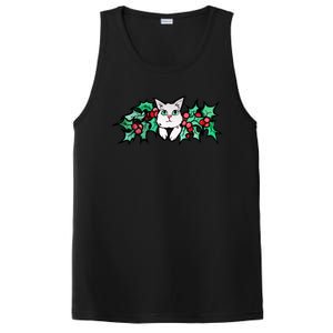 Meowy Catmas White Kitty Christmas Gift PosiCharge Competitor Tank