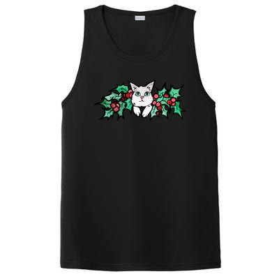 Meowy Catmas White Kitty Christmas Gift PosiCharge Competitor Tank