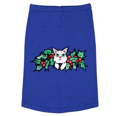 Meowy Catmas White Kitty Christmas Gift Doggie Tank