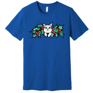 Meowy Catmas White Kitty Christmas Gift Premium T-Shirt