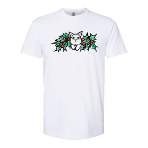 Meowy Catmas White Kitty Christmas Gift Softstyle CVC T-Shirt