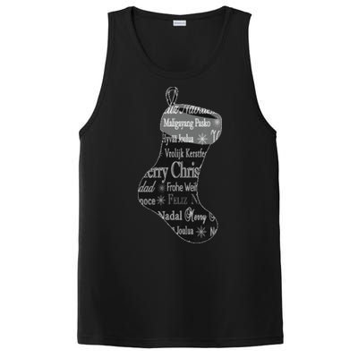 Merry Christmas Words World Languages Holiday Stocking Gift Cool Gift PosiCharge Competitor Tank