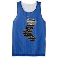 Merry Christmas Words World Languages Holiday Stocking Gift Cool Gift Mesh Reversible Basketball Jersey Tank