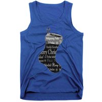 Merry Christmas Words World Languages Holiday Stocking Gift Cool Gift Tank Top