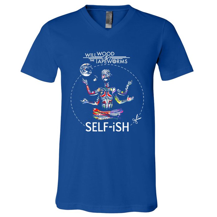 Meditation Colorful Will Wood Selffish V-Neck T-Shirt