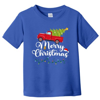 Merry Christmas With Truck Christmas Red Truck Gift Toddler T-Shirt