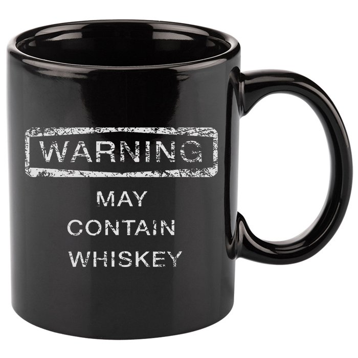 May Contain Whiskey Funny Cute Gift 11oz C Handle Ceramic Mug