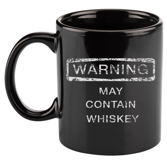 May Contain Whiskey Funny Cute Gift 11oz C Handle Ceramic Mug