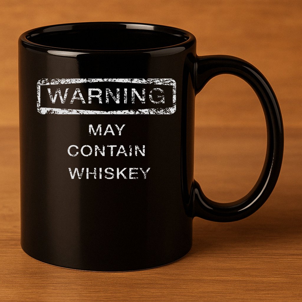 May Contain Whiskey Funny Cute Gift 11oz C Handle Ceramic Mug