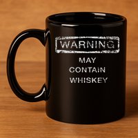 May Contain Whiskey Funny Cute Gift 11oz C Handle Ceramic Mug