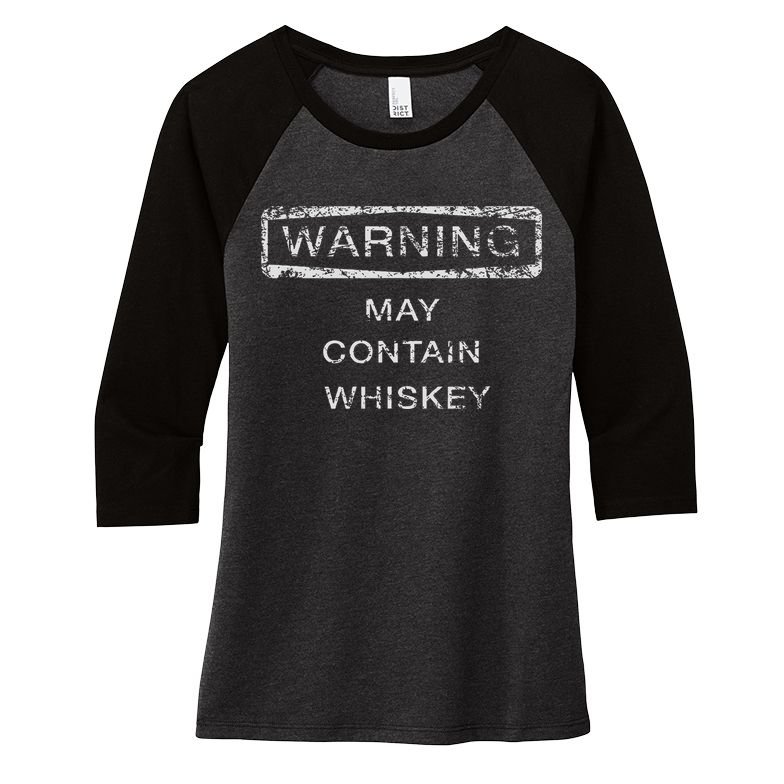 May Contain Whiskey Funny Cute Gift Women's Tri-Blend 3/4-Sleeve Raglan Shirt