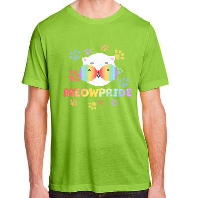 Meowpride Cat With Rainbow Sunglasses Lgbtqia + And Ally Gift Adult ChromaSoft Performance T-Shirt