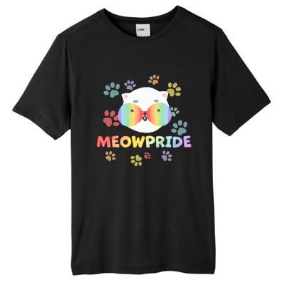 Meowpride Cat With Rainbow Sunglasses Lgbtqia + And Ally Gift Tall Fusion ChromaSoft Performance T-Shirt