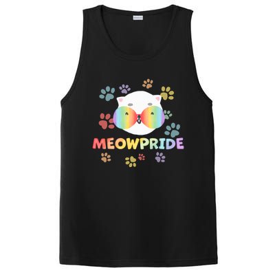 Meowpride Cat With Rainbow Sunglasses Lgbtqia + And Ally Gift PosiCharge Competitor Tank