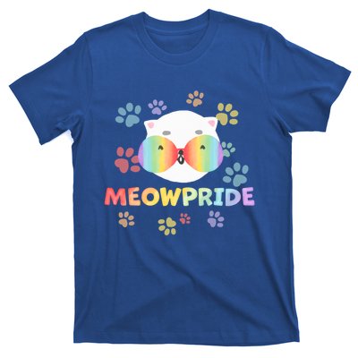 Meowpride Cat With Rainbow Sunglasses Lgbtqia + And Ally Gift T-Shirt