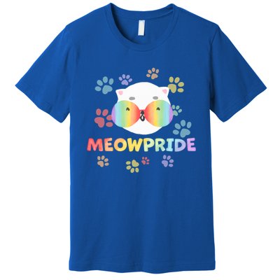 Meowpride Cat With Rainbow Sunglasses Lgbtqia + And Ally Gift Premium T-Shirt